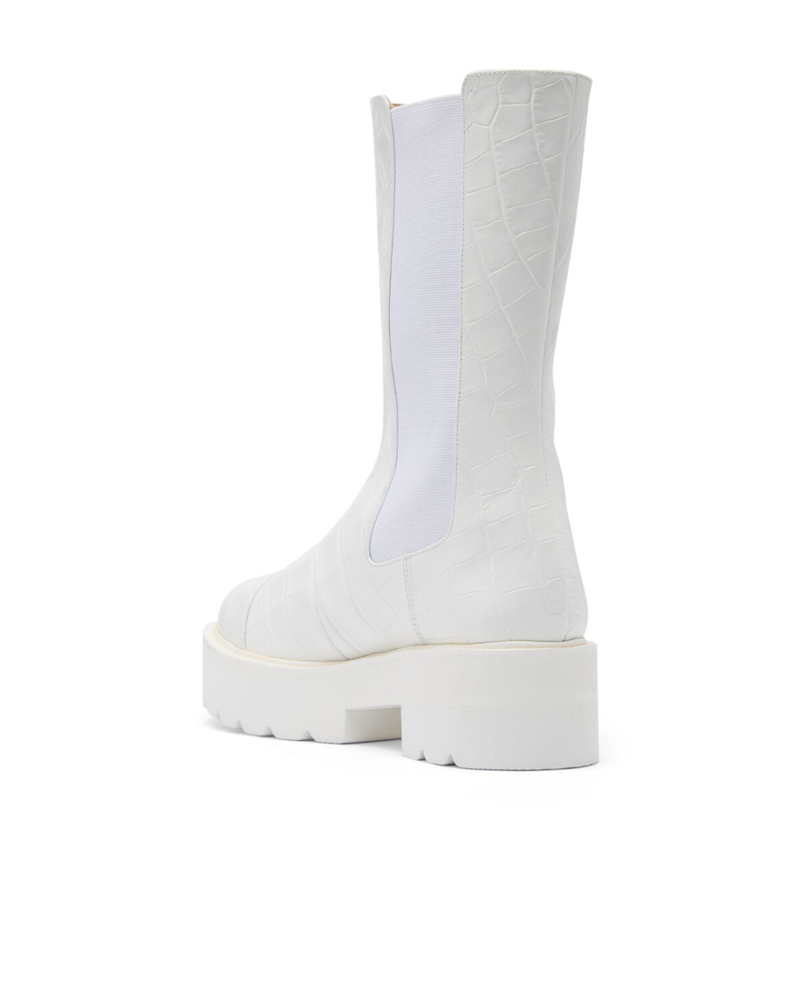 Stuart Weitzman Chelsea Boots In White