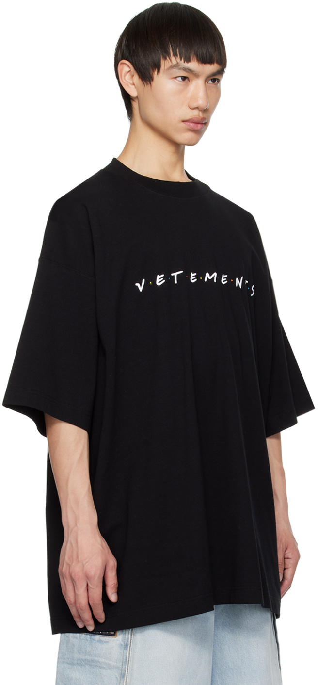 Vetements Logo-print Cotton T-shirt In Black