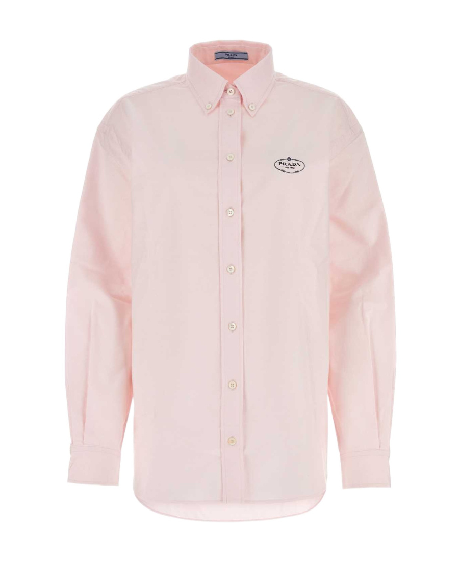 Prada Light Pink Oxford Oversize Shirt In Pink