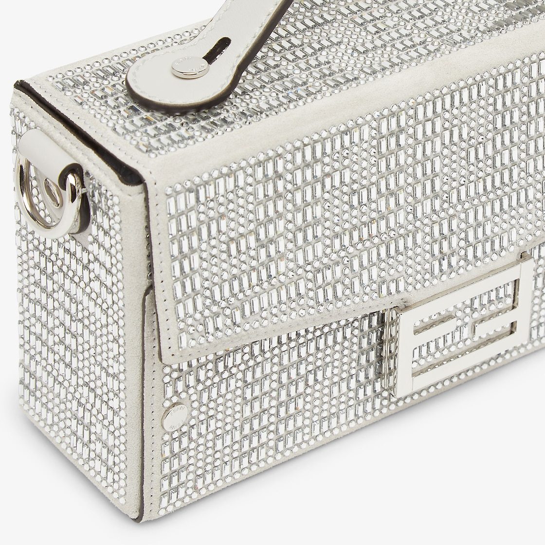 Fendi Baguette Soft Trunk Tote Bag In Grey