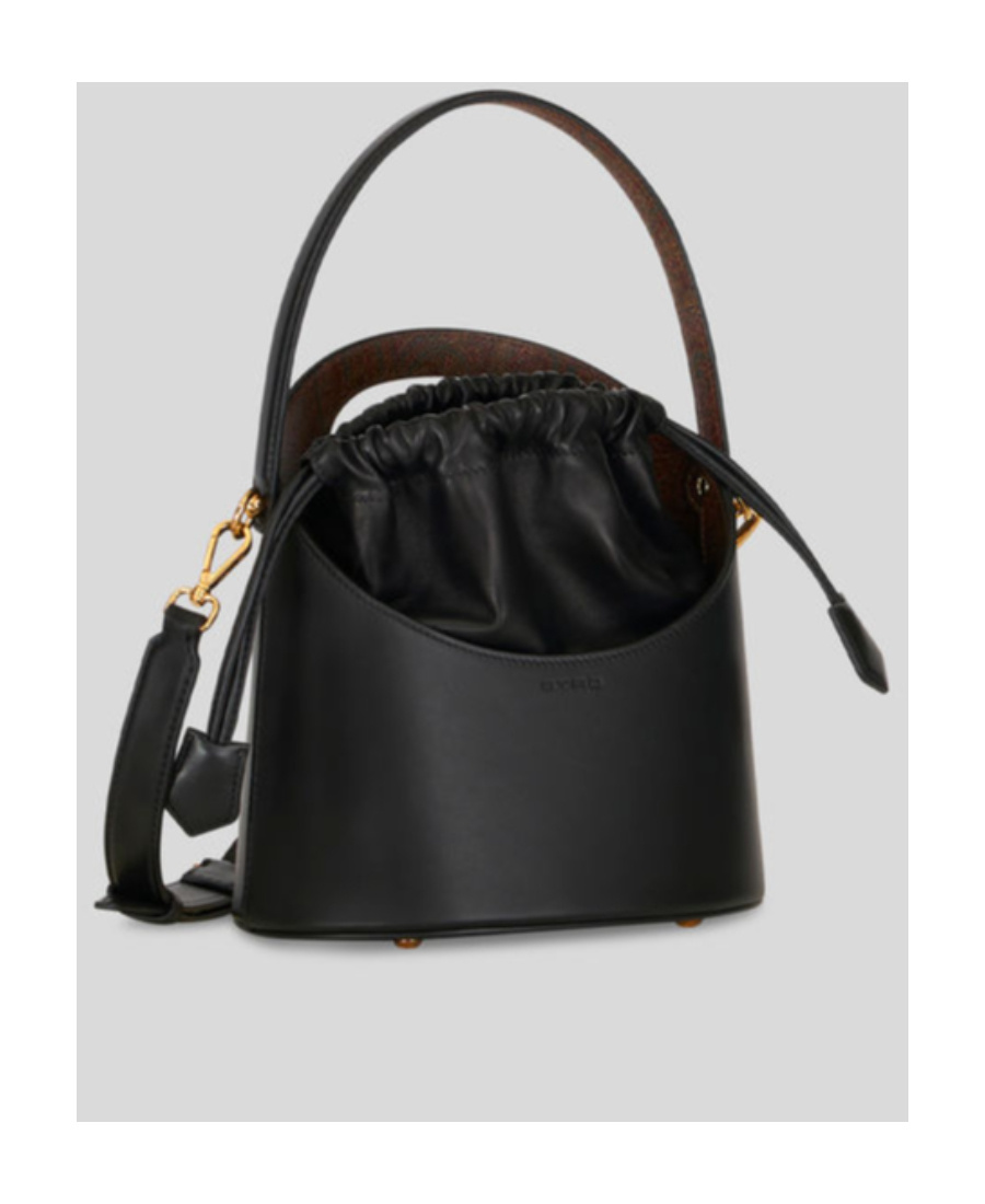 Etro Saturno Bucket Bag In Black