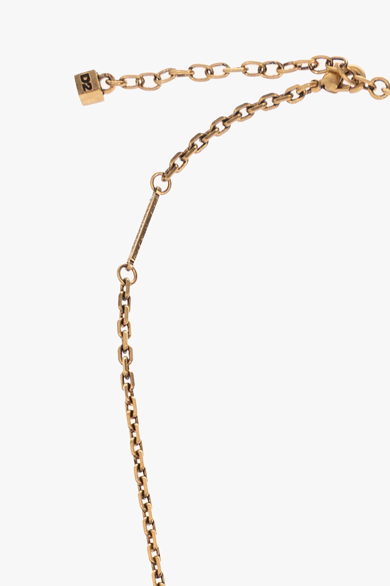 Dsquared2 Charm-detail Cable-chain Necklace In Yellow