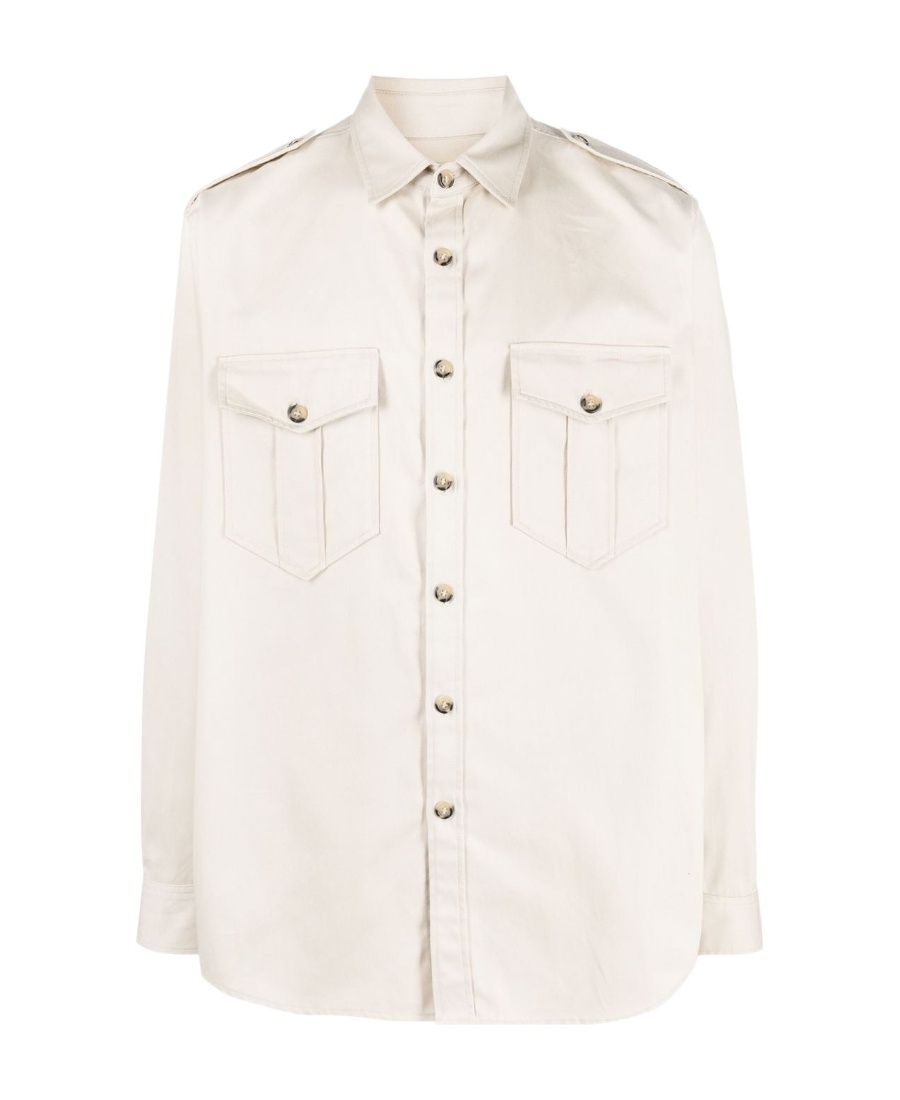 Shop Isabel Marant Logo-embroidery Cotton Shirt In White