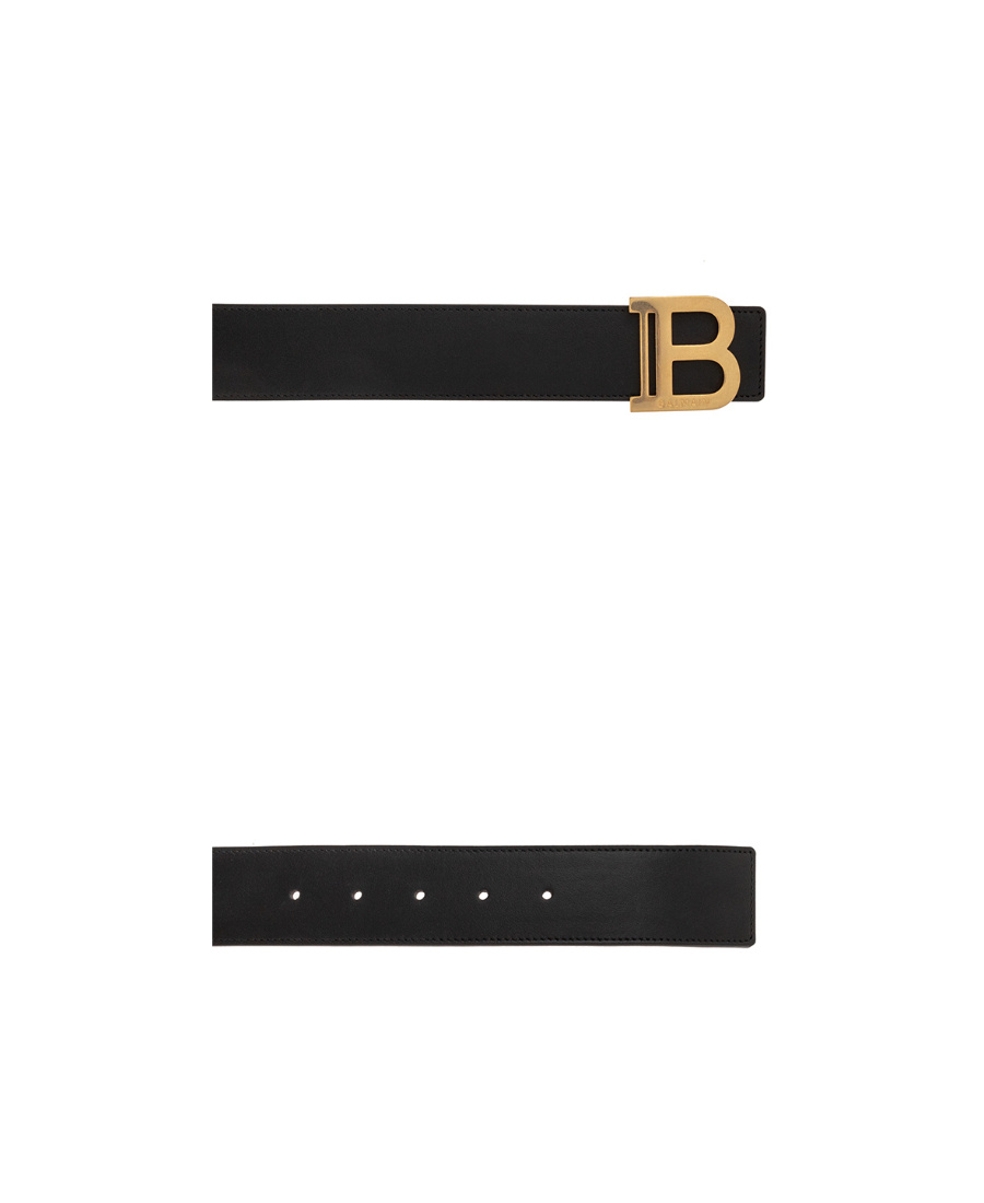Balmain Logo-buckle Belt In Black