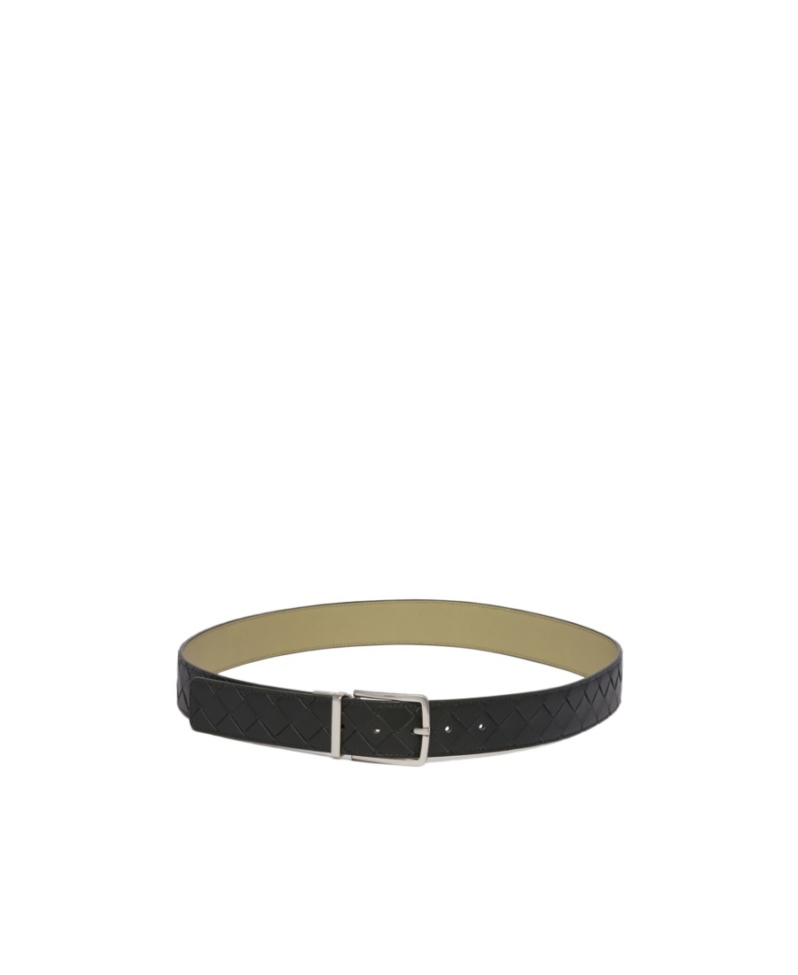 Bottega Veneta Logo Belt In Black