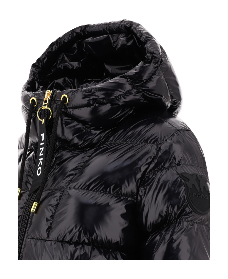 Shop Pinko High-neck Puffer Jacket In Black