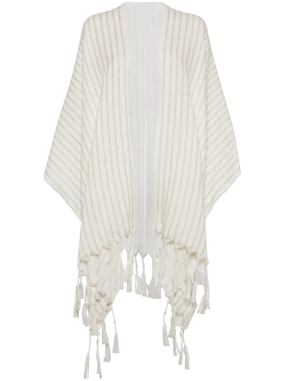 Brunello Cucinelli Striped Cape In White