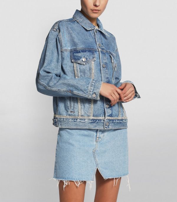 Grlfrnd Logo Denim Casual Jacket In Gray