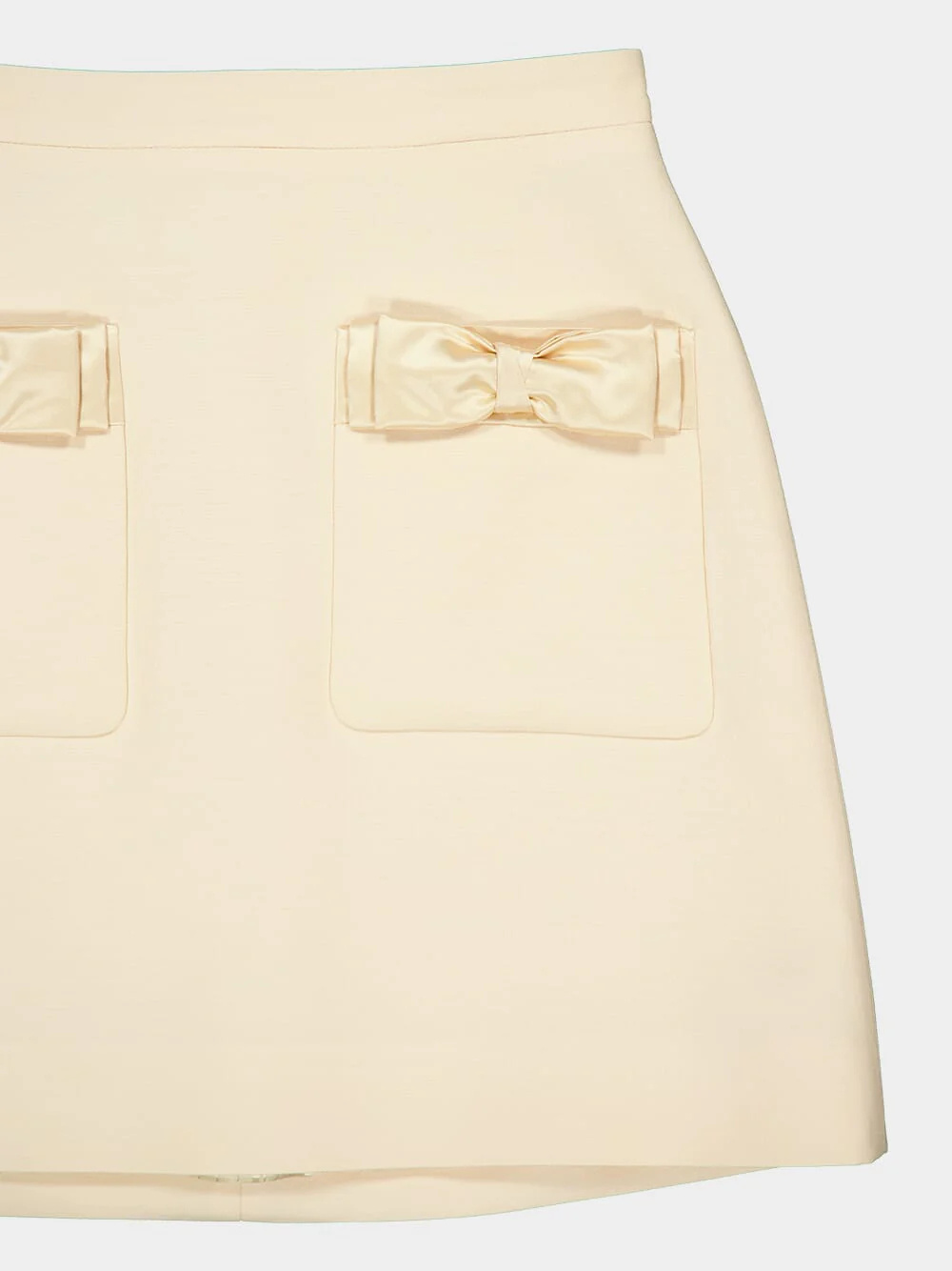 Valentino Bow-detailed Wool And Silk-blend Mini Skirt In Multi