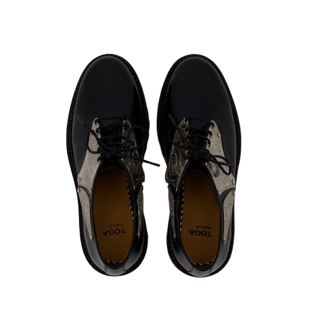 Toga Laced Derby Shoes In Black