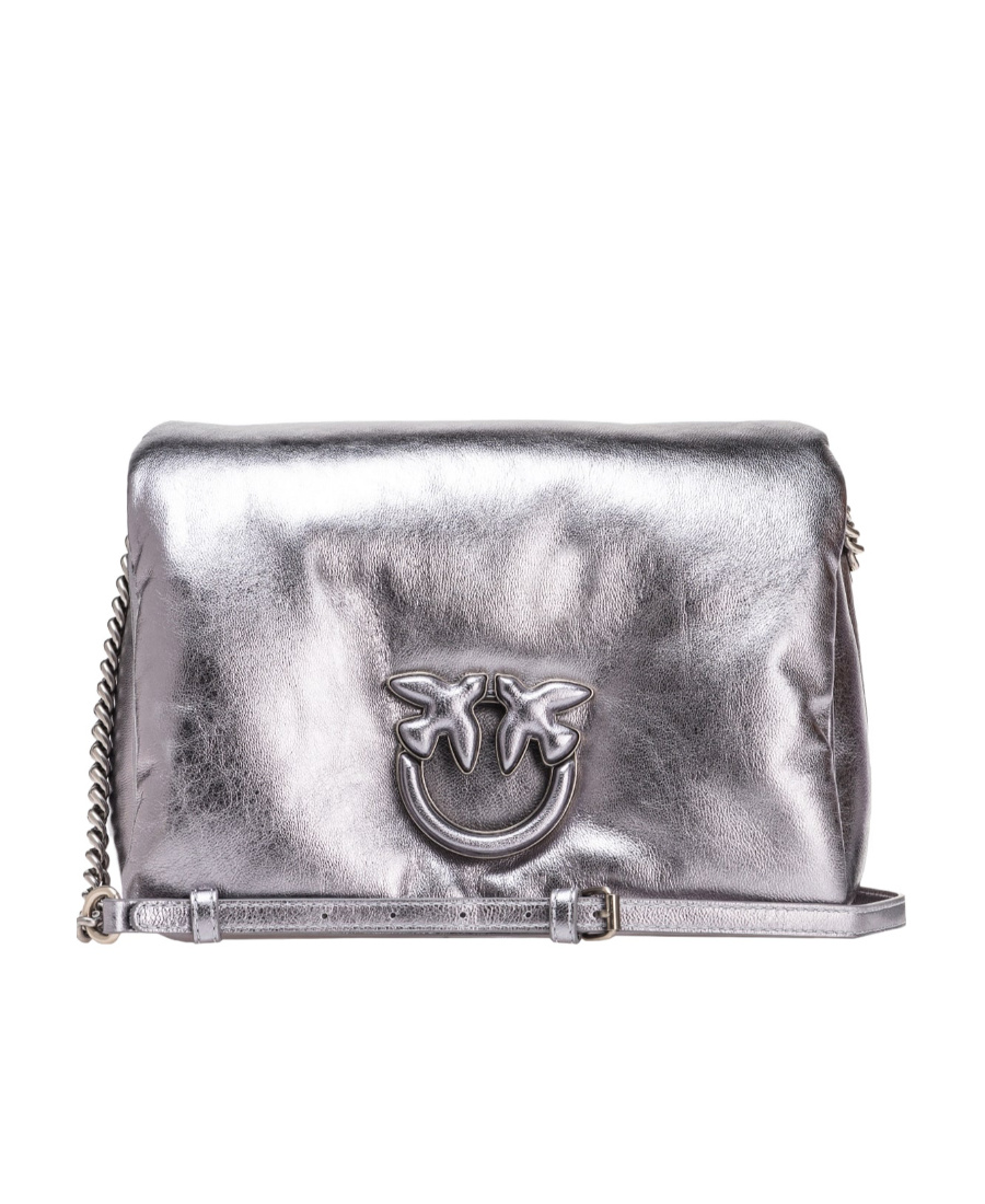 Pinko Flip Shoulder Bag In Gray