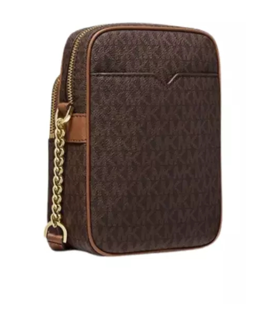 Michael Kors Medium Jet Set Logo Satchel In Brown