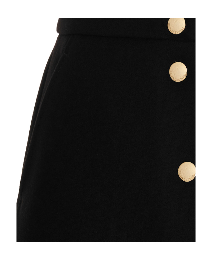 Shop Red Valentino Emblem High Waist Skirt In Black