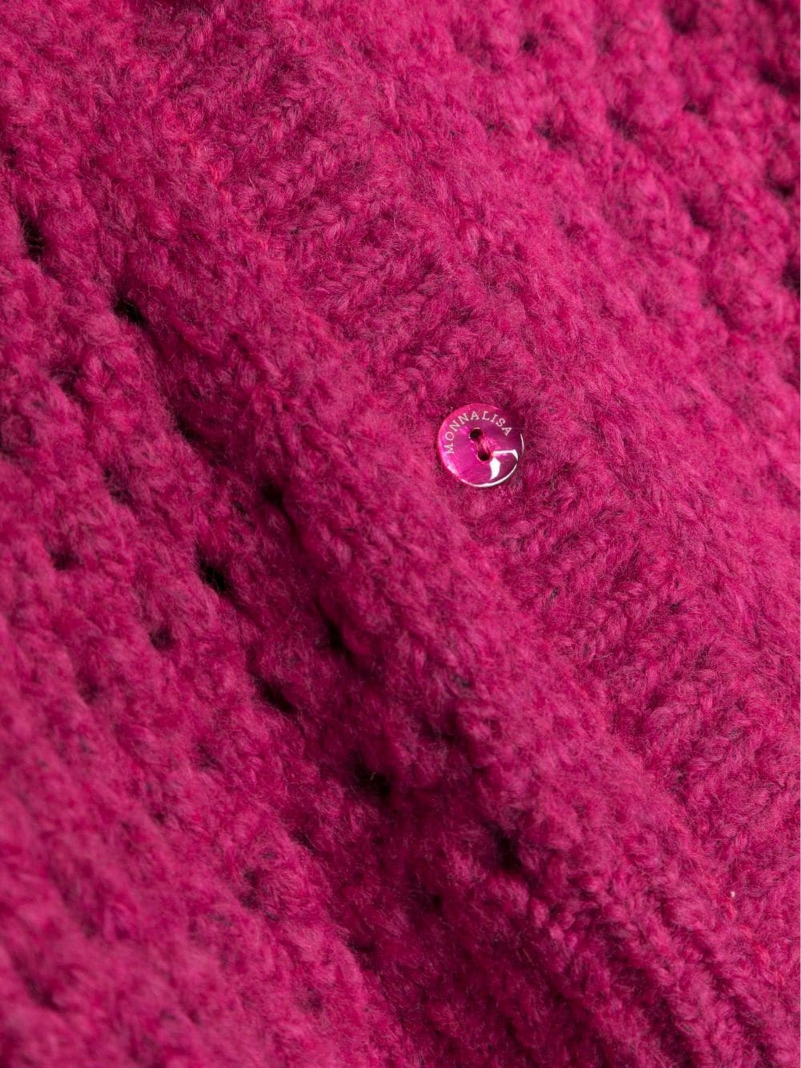 Monnalisa Open-knit Ribbed Cardigan In Red