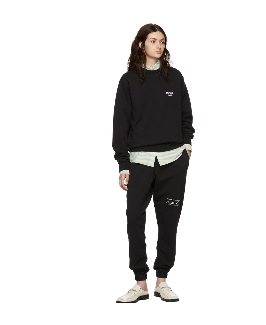 MARTINE ROSE LOGO-PRINT SLIM-FIT TRACK PANTS 