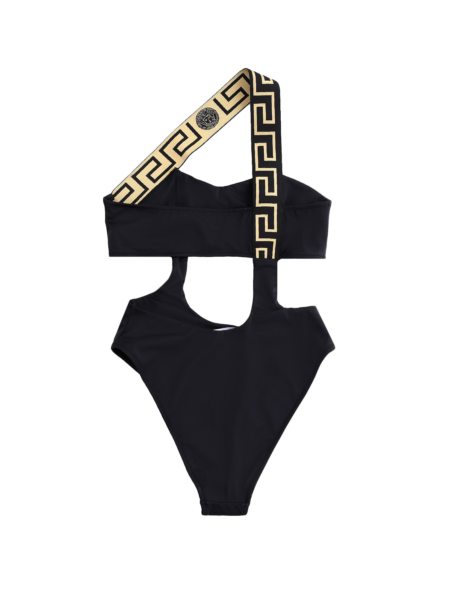 Versace Costume Intero Con Bordo Greca In Brown