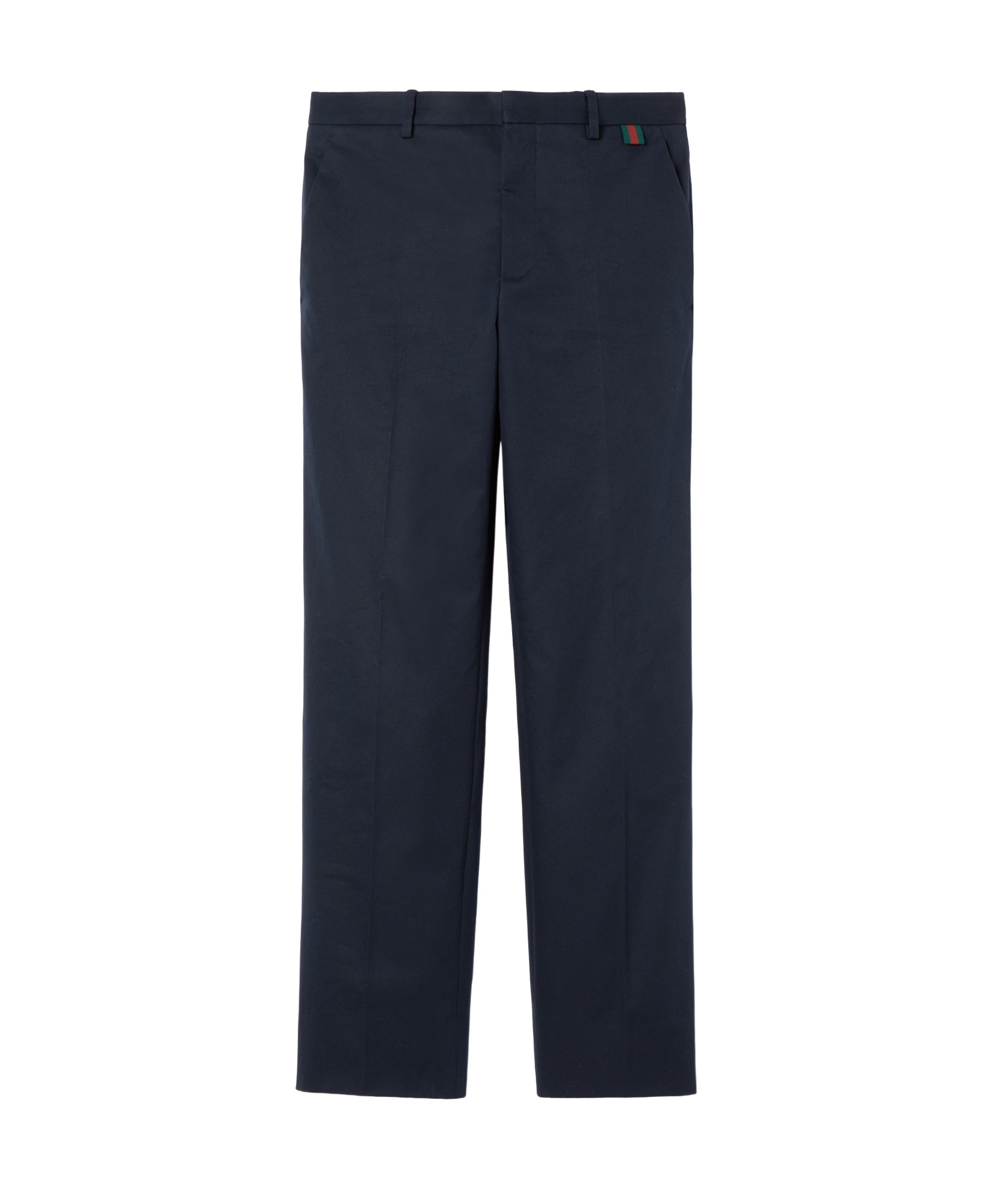 Gucci Men Cotton Twill Trousers With Web Detail In Black