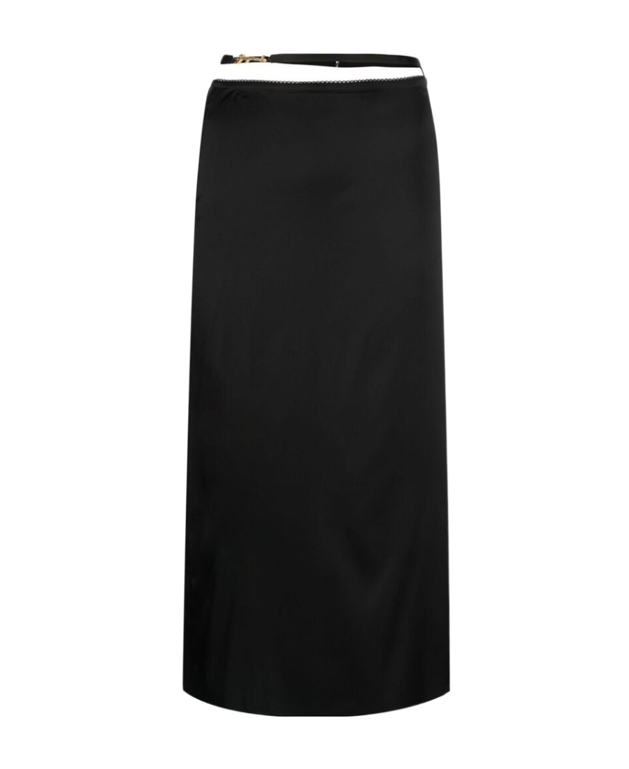 Jacquemus Logo Plaque Midi Skirt In Black