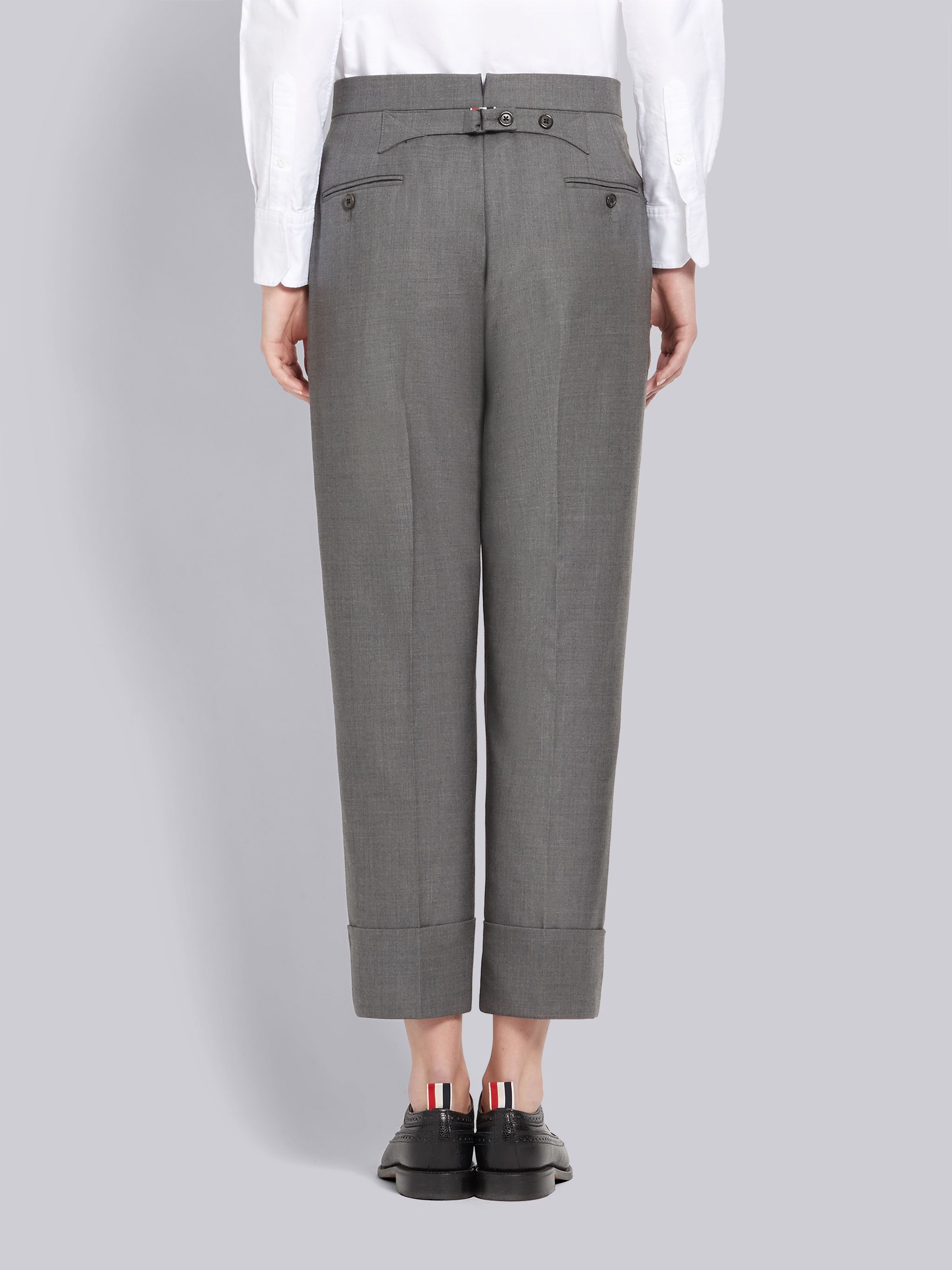 Thom Browne Super 120s Trousers In Gray