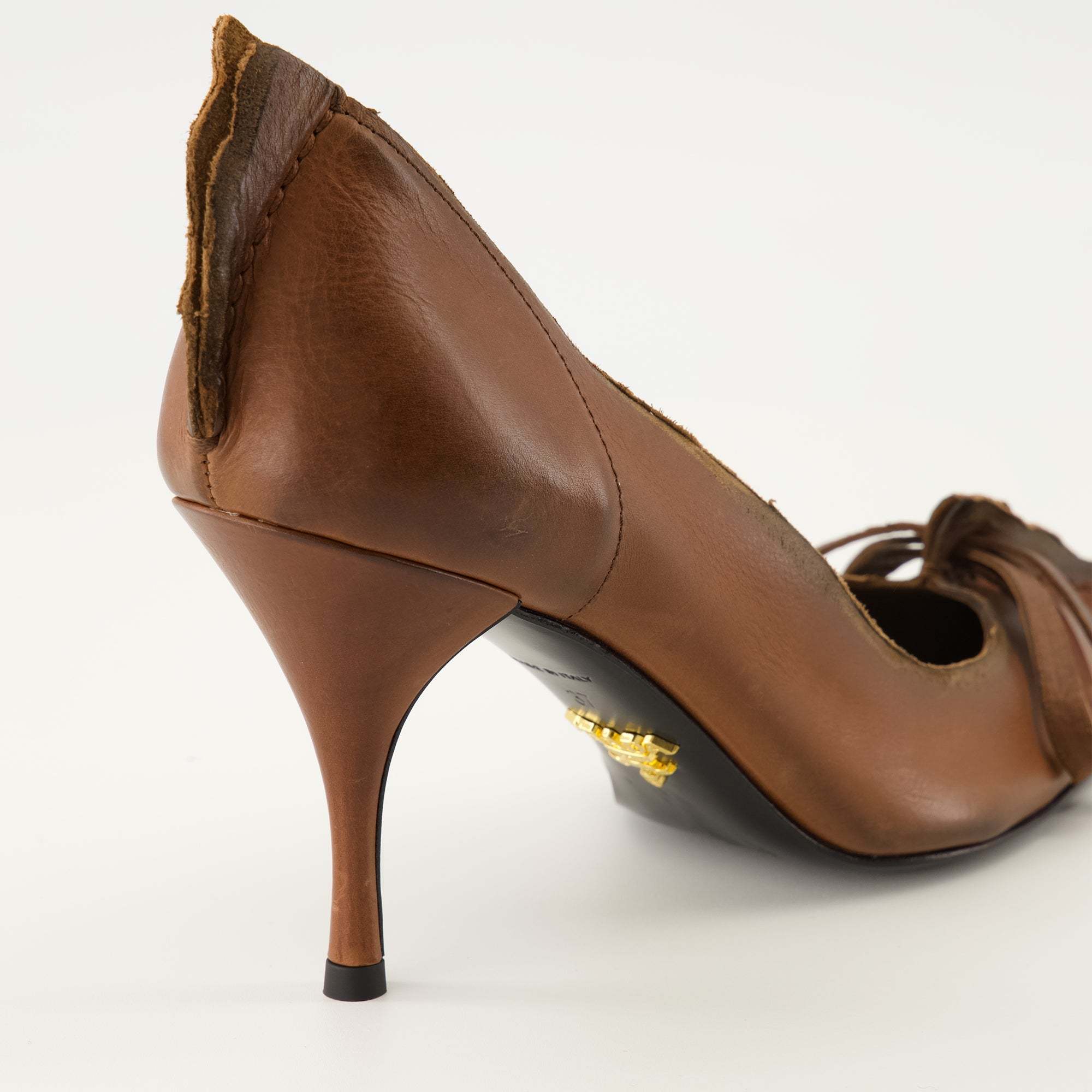 Prada Pointed-toe Slip-on Pumps In Brown