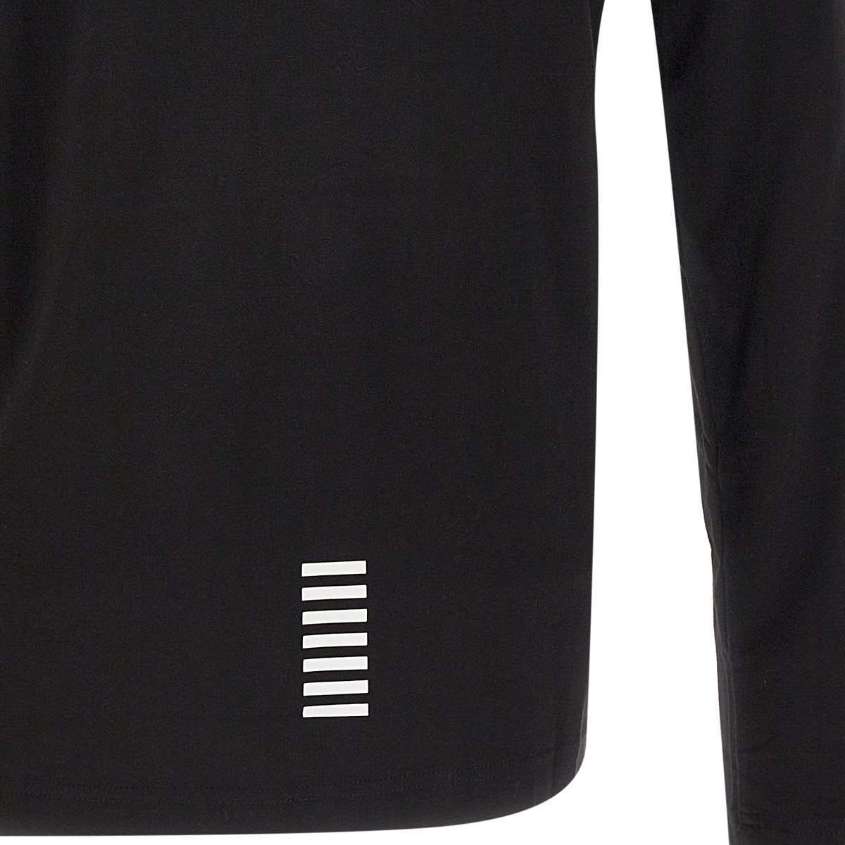 Ea7 Rubberised-logo Polo Shirt In Black
