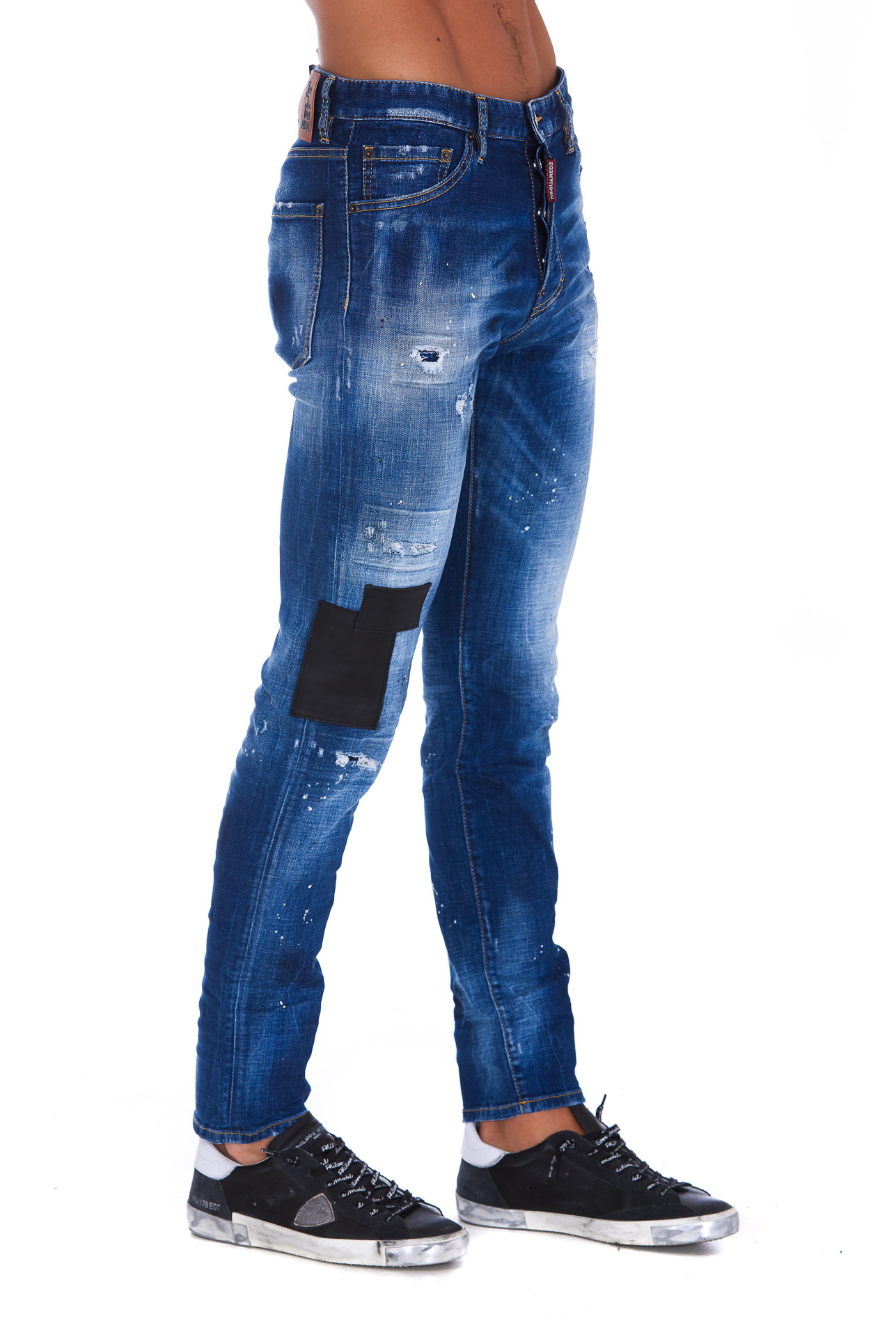 Dsquared2 Distressed Slim-fit Jeans In Blue