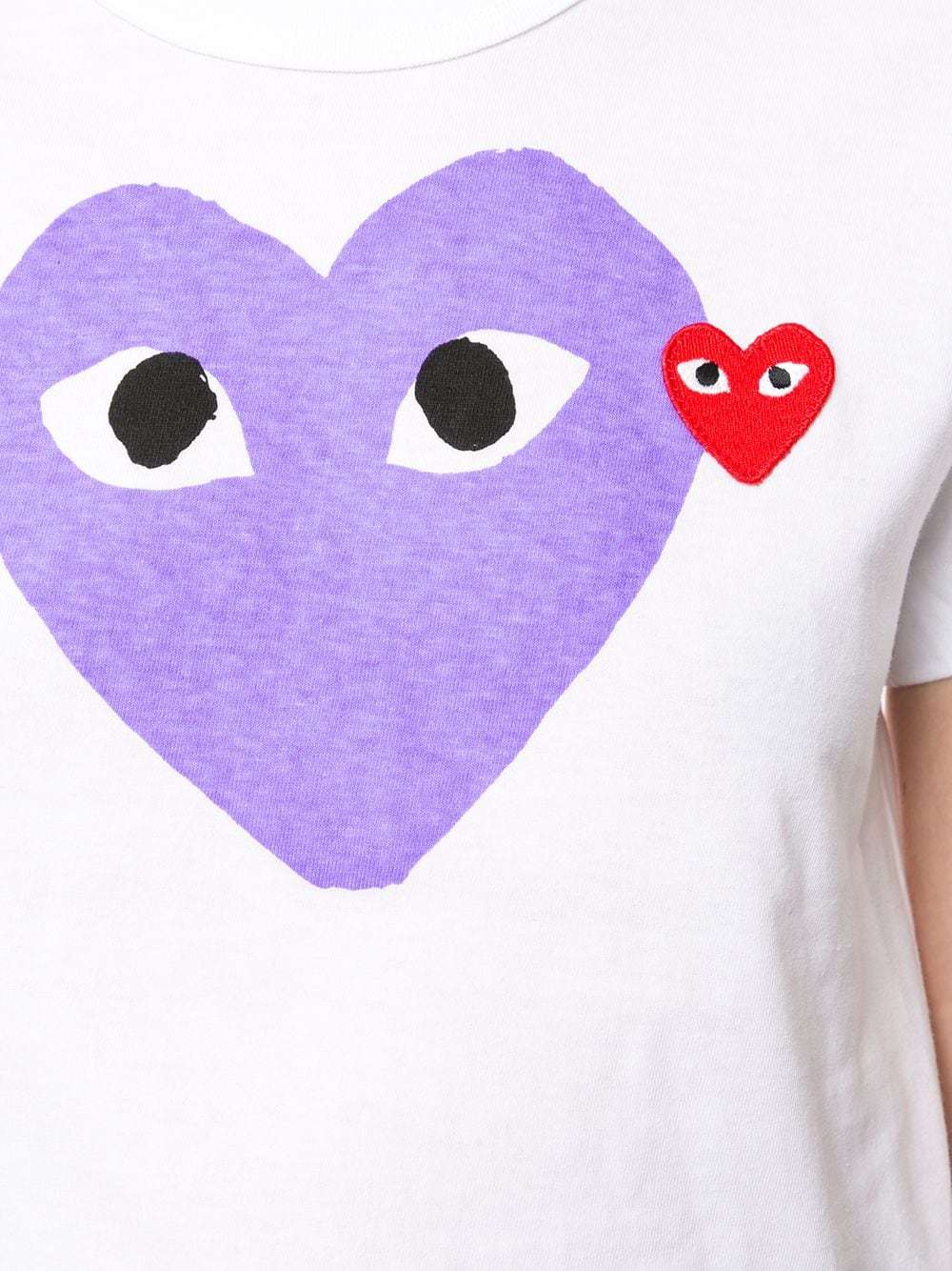 Comme Des Garçons Play Logo-patch Printed T-shirt In White