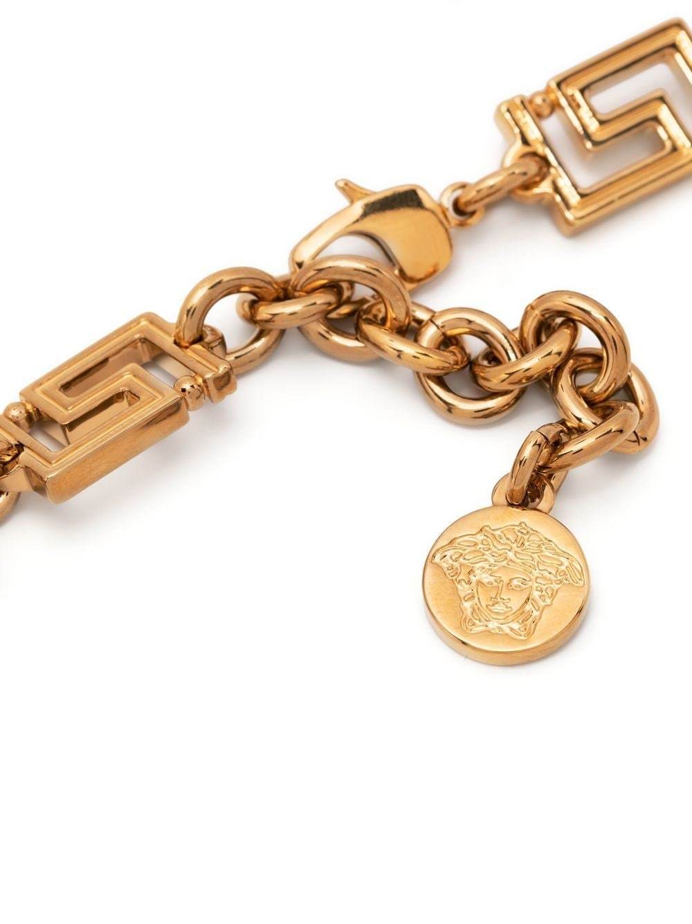 Versace Monogram Chain-link Necklace In Yellow
