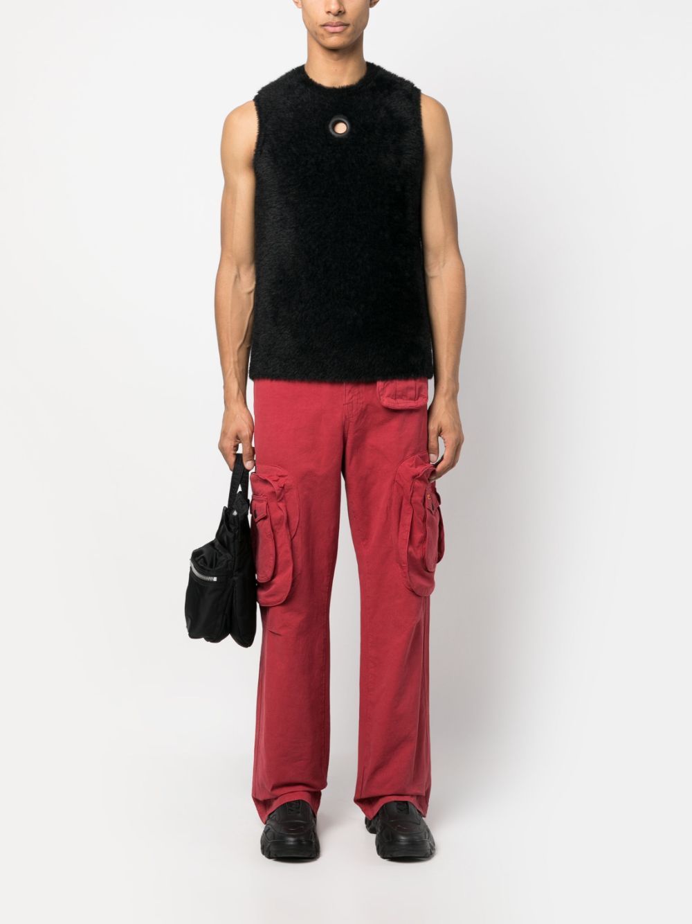Heron Preston Logo-patch Cargo Trousers In Red