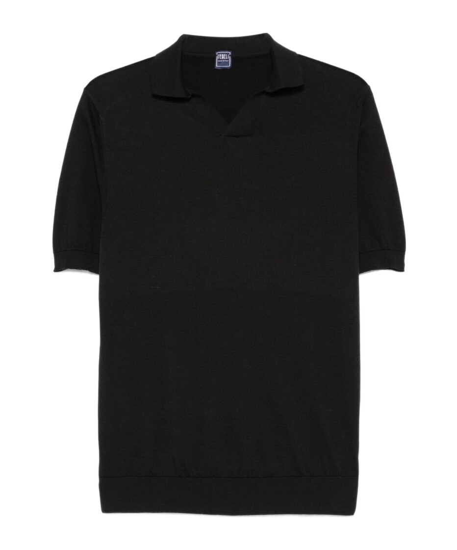 Fedeli Short-sleeved Sweater In Black
