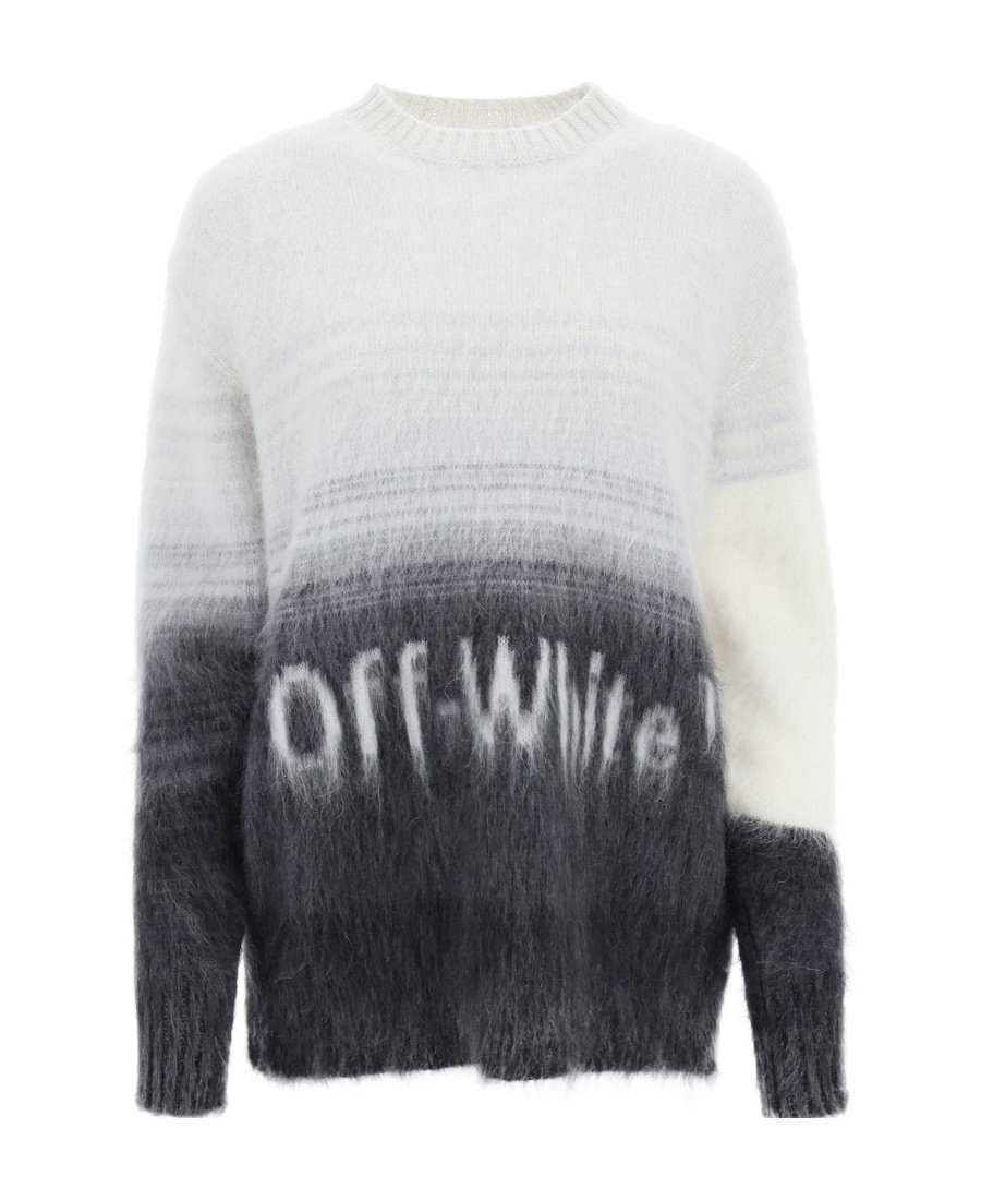 Off-white Logo-print Gradient Jumper In Black