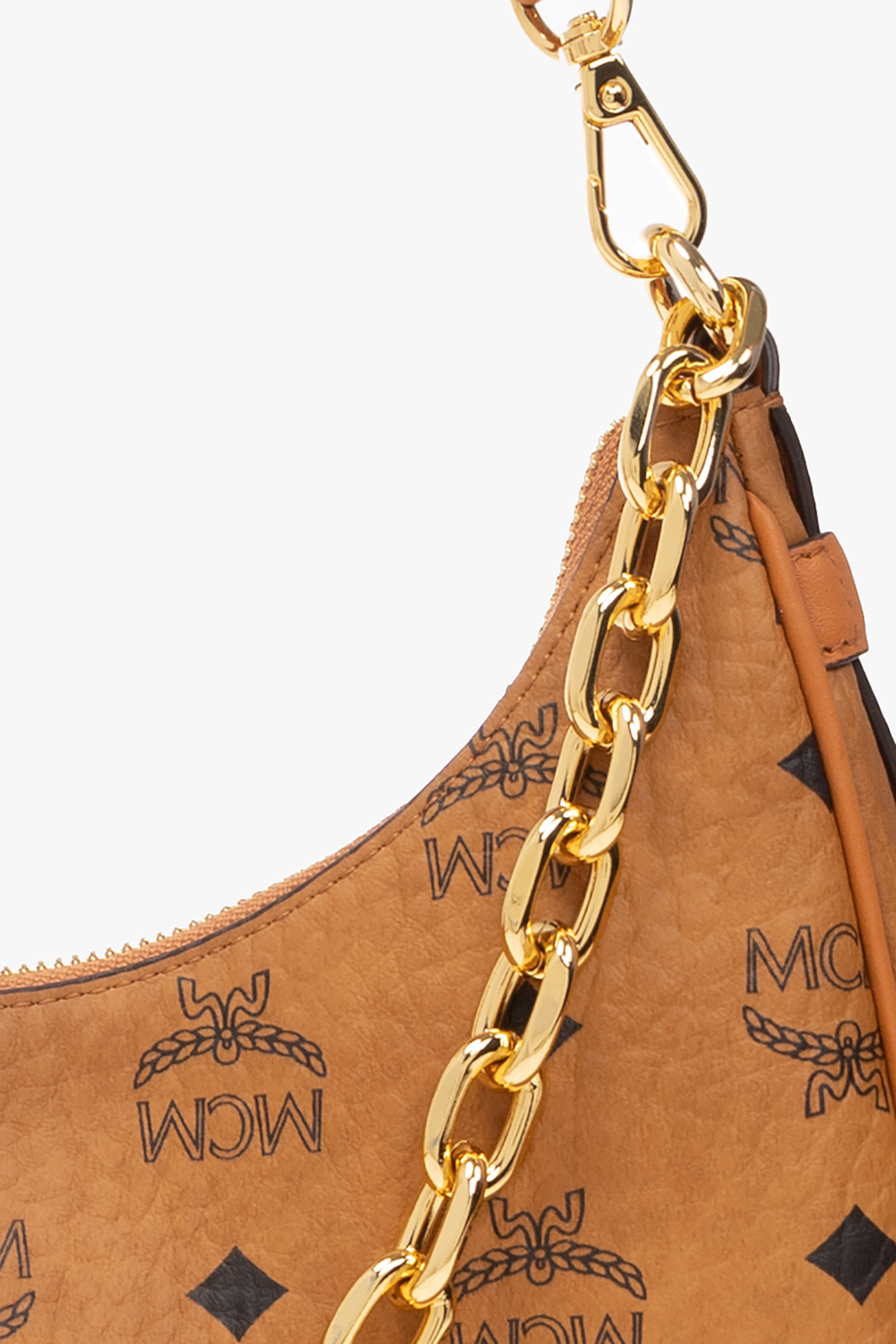 Mcm Small Aren Hobo Shoulder Bag In Brown