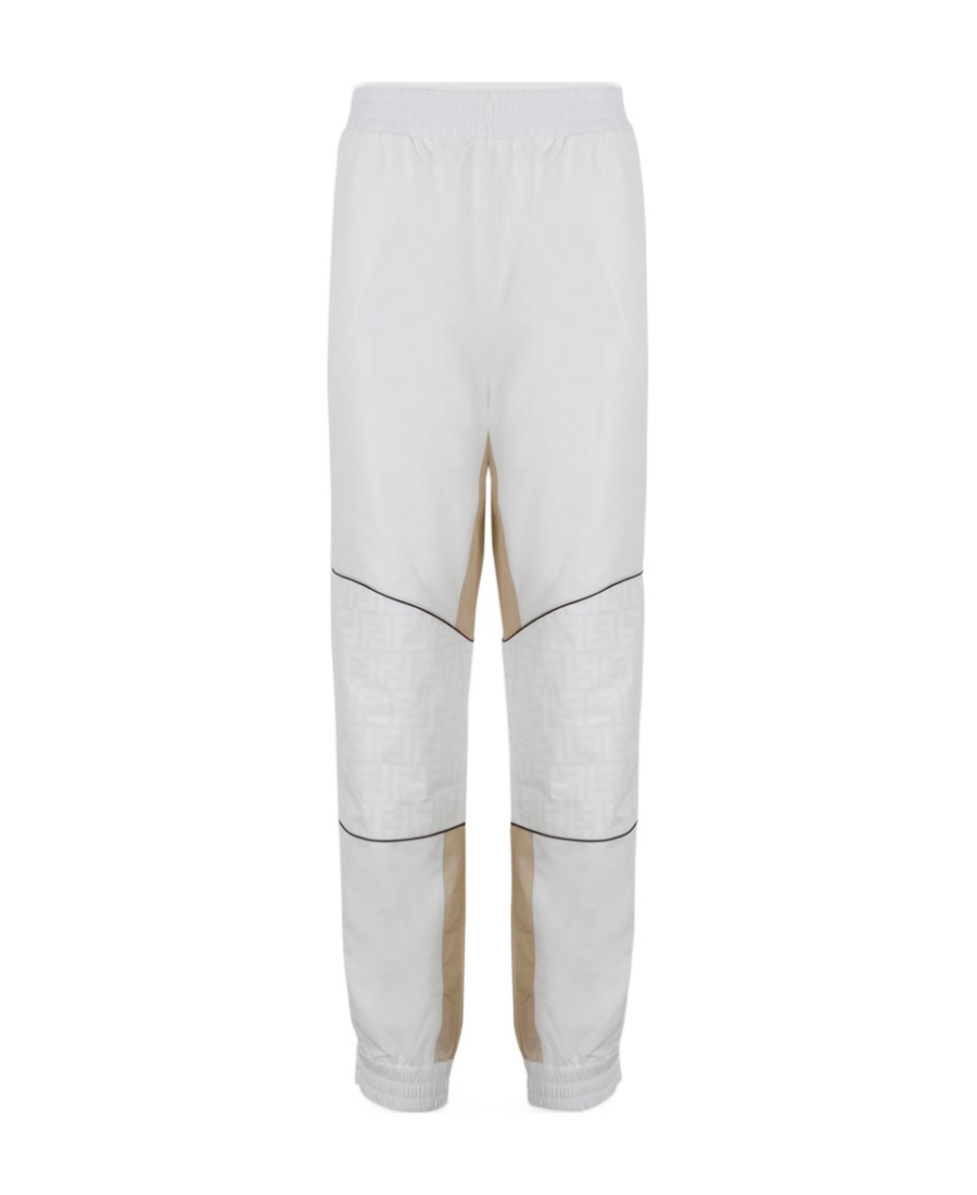 Fendi Contrasting-panel Detail Track Pants In White