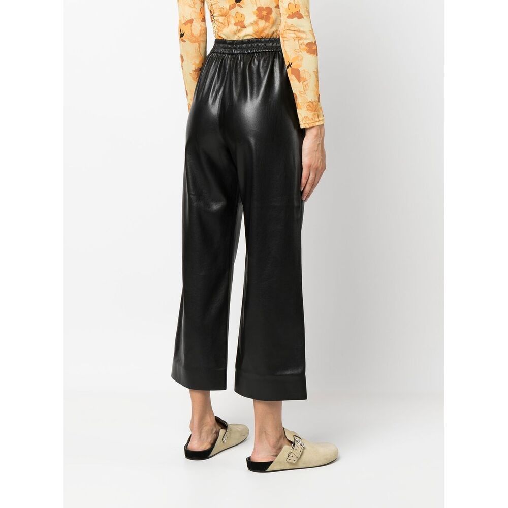 Nanushka Cropped Straight-leg Trousers In Black
