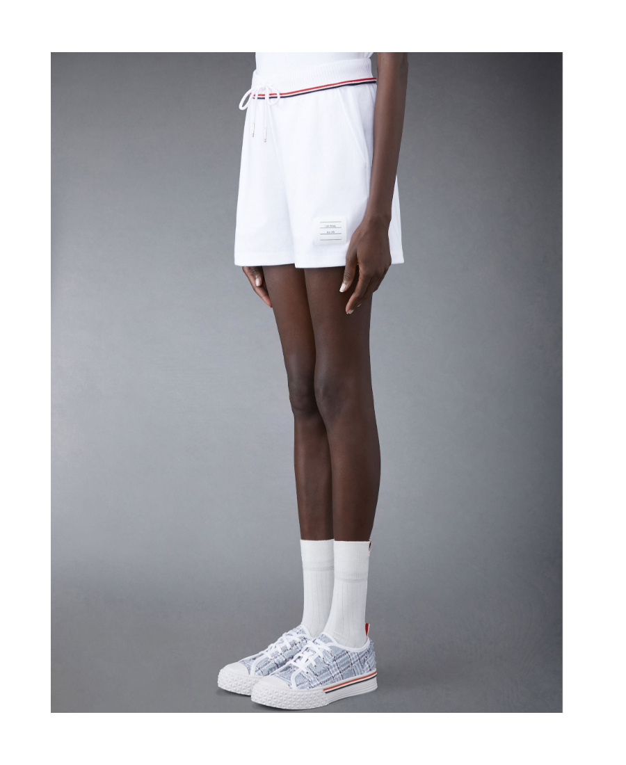 Thom Browne Logo-patch Sweat Shorts In White