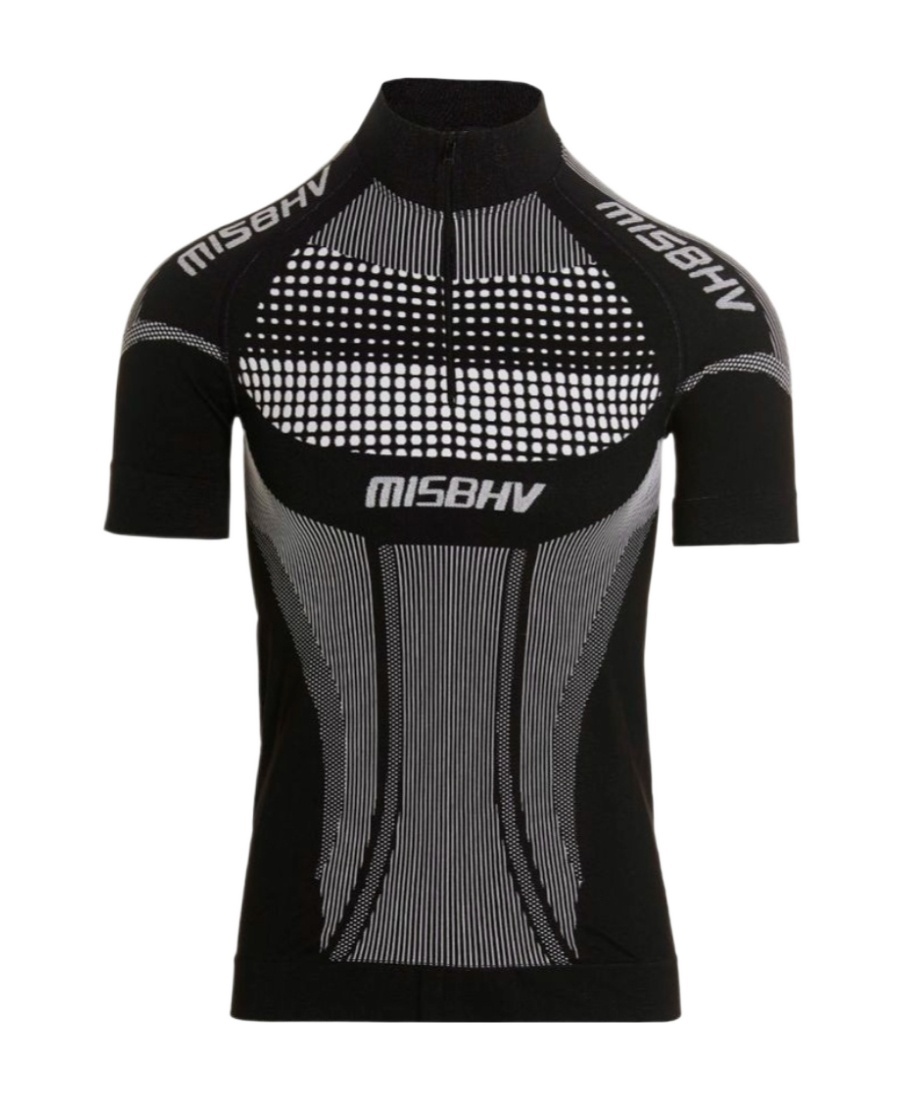 Misbhv Zip-up Performance T-shirt In Black