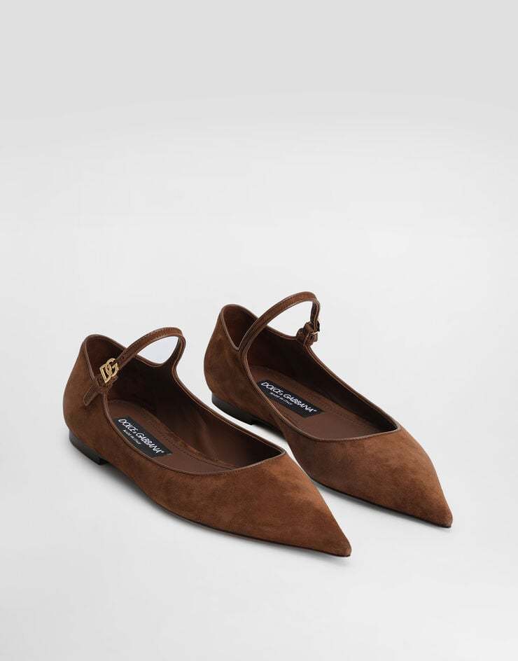 Dolce & Gabbana Pointed-toe Ankle-strap Flats In Purple