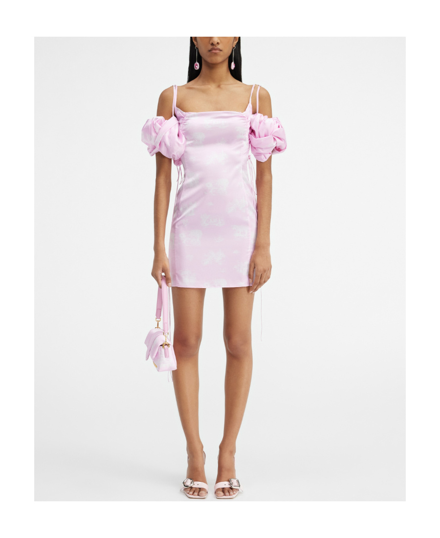 Shop Jacquemus Puffed Sleeve Mini Dress In White