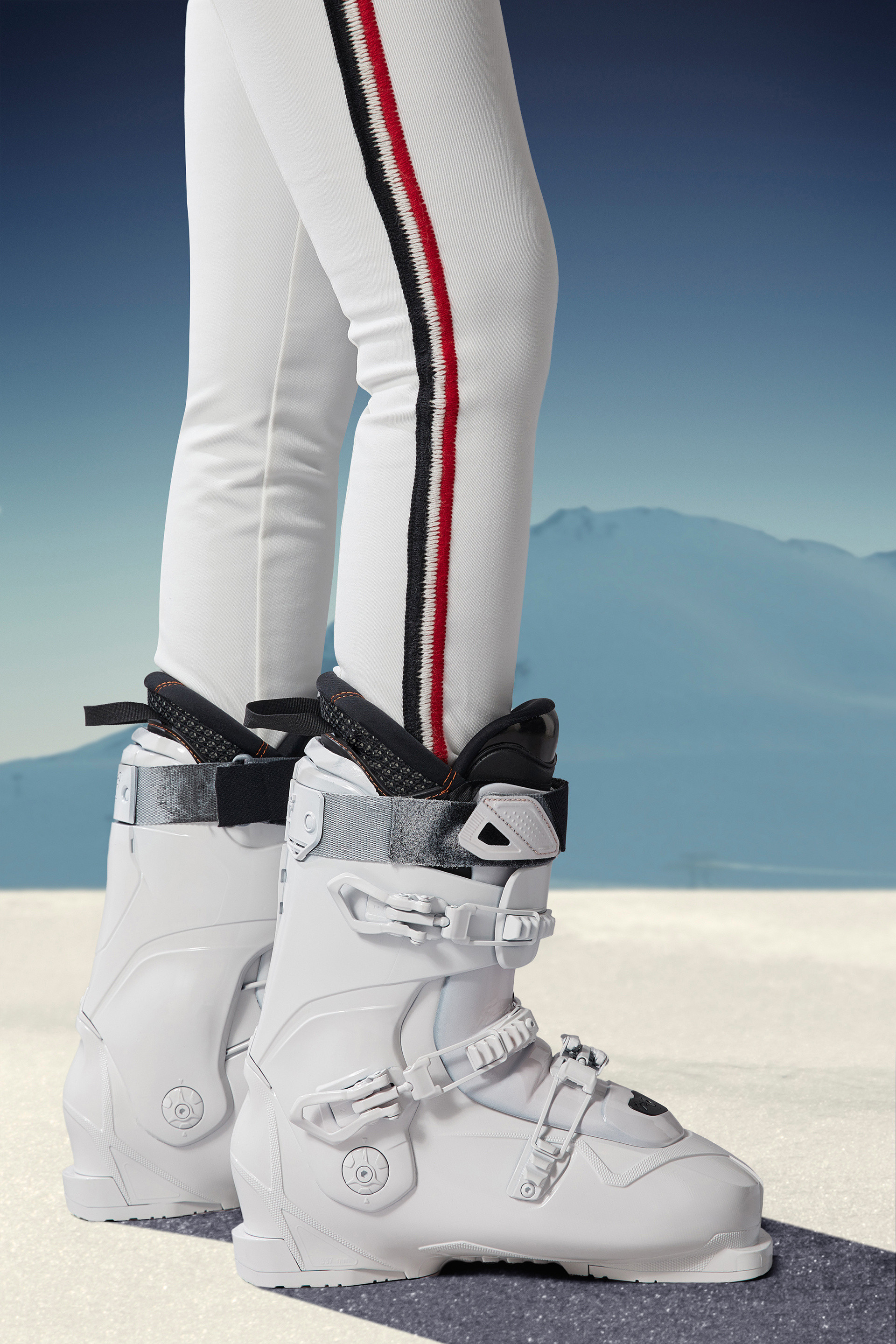 Moncler Side-stripe Slim-cut Trousers In White
