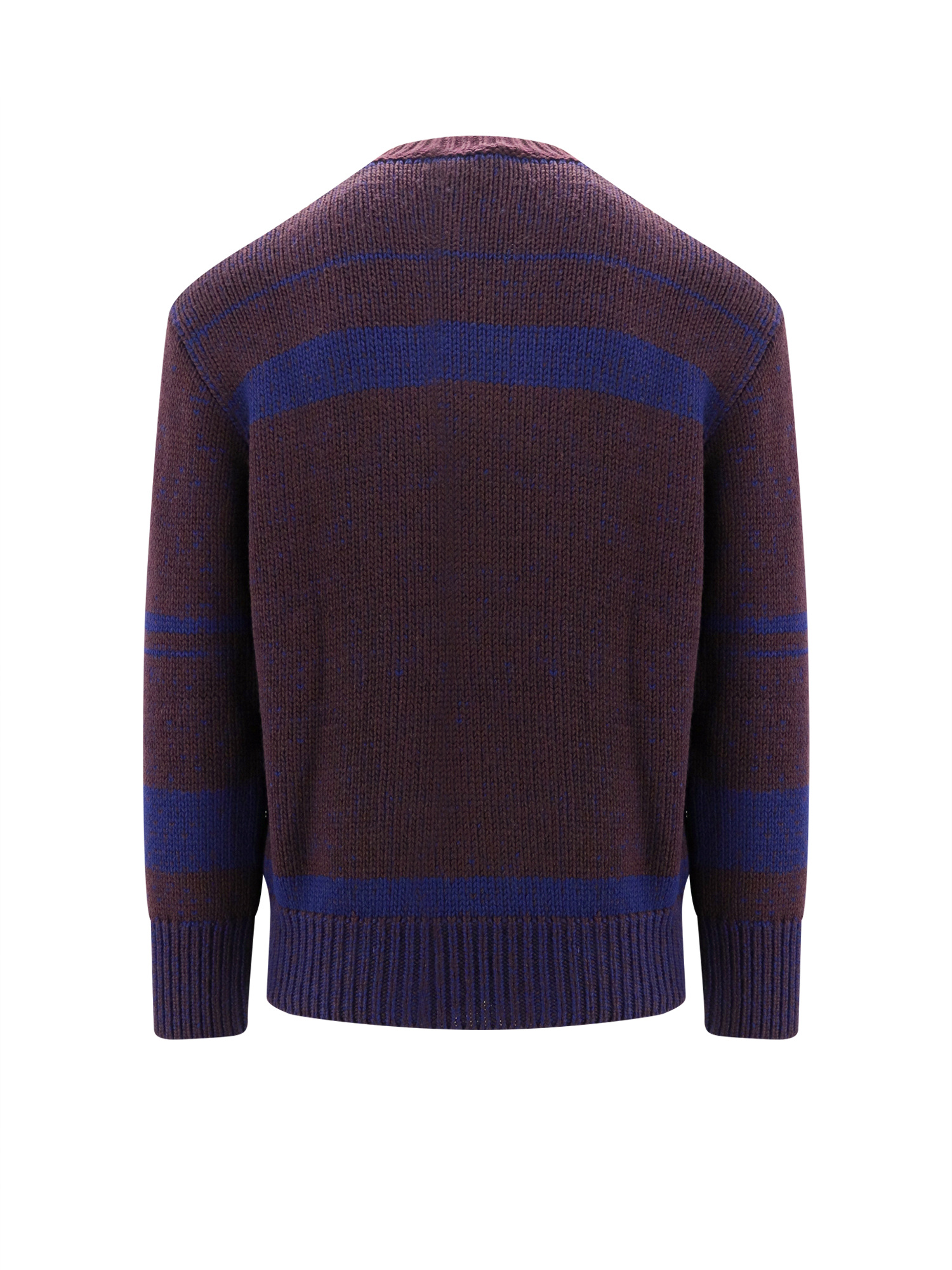 Shop Marni Brown Mouliné Jumper With Striped Logo In Black