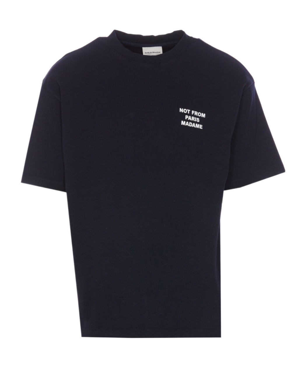 Drôle De Monsieur Black Crewneck T-shirt With Slogan Print On The Front And Back In Cotton Man