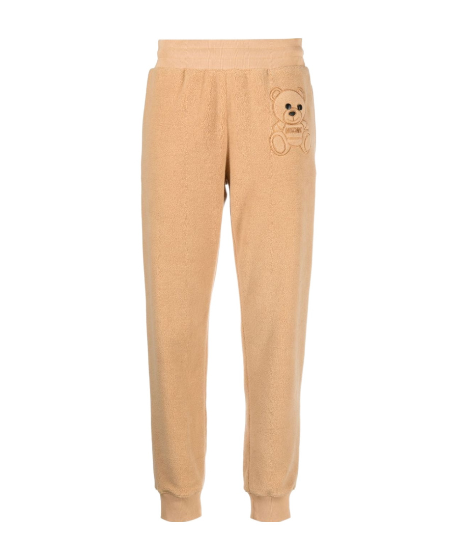 Moschino Teddy-bear Detail Cropped Trousers In Nude
