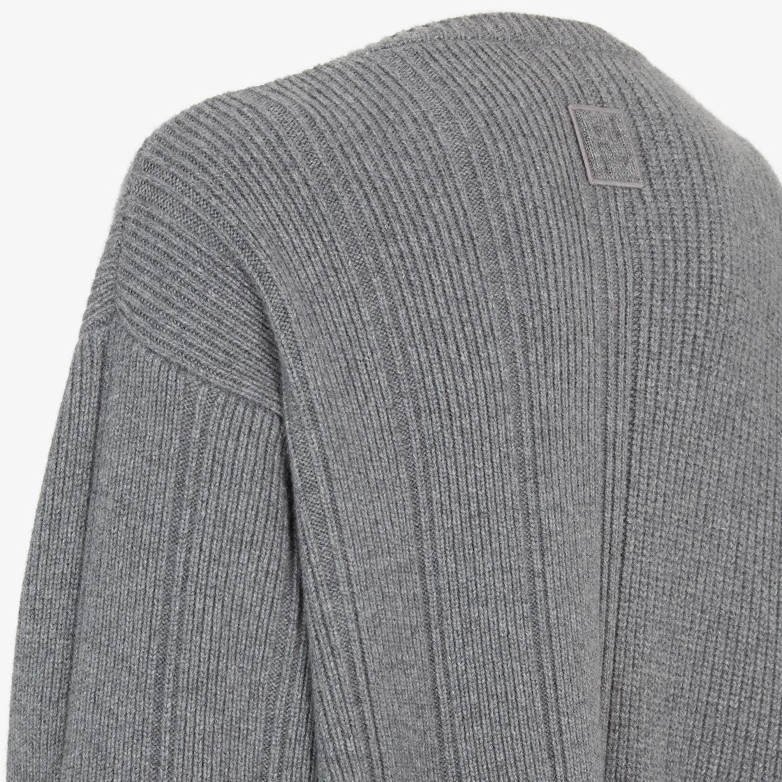 Fendi Long Sleeves Cashmere Blend Cardigan In Grey