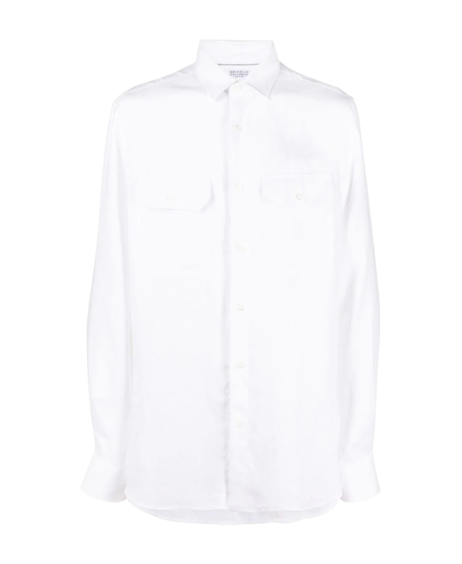 Brunello Cucinelli Long-sleeve Button-up Shirt In White