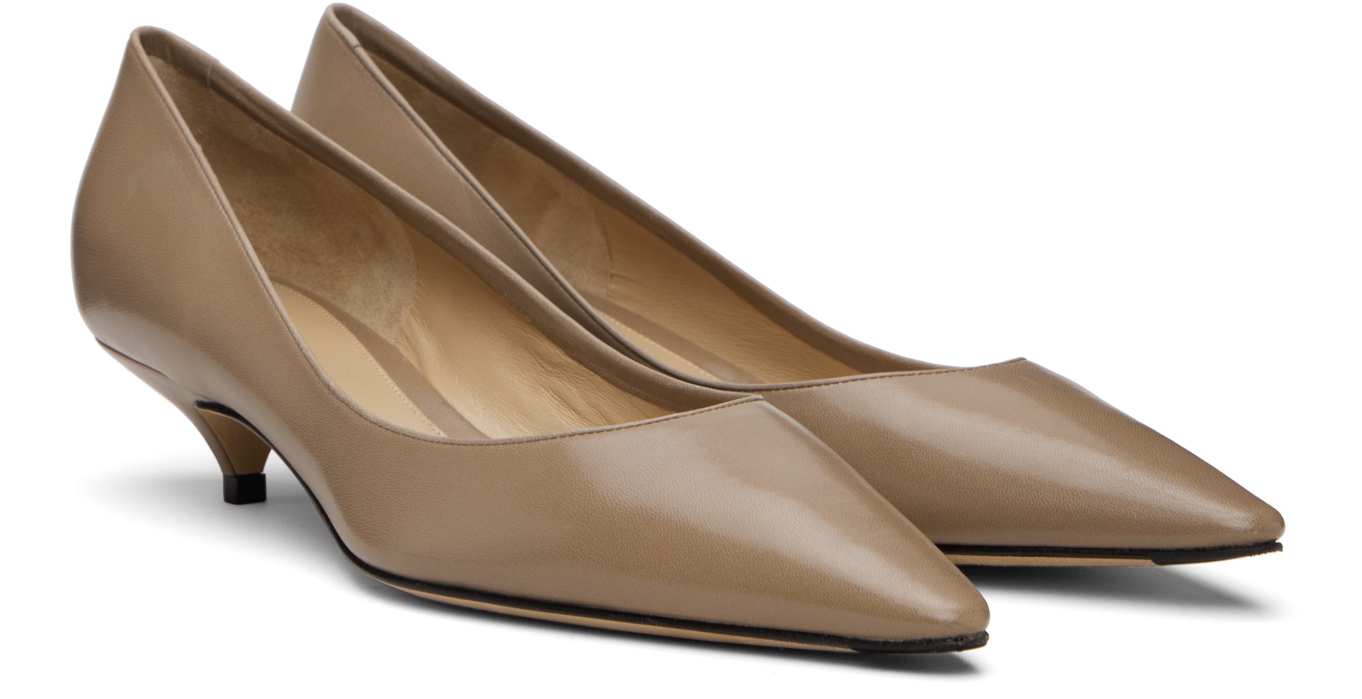 The Row Pointed Mid-heel Shoes In Brown