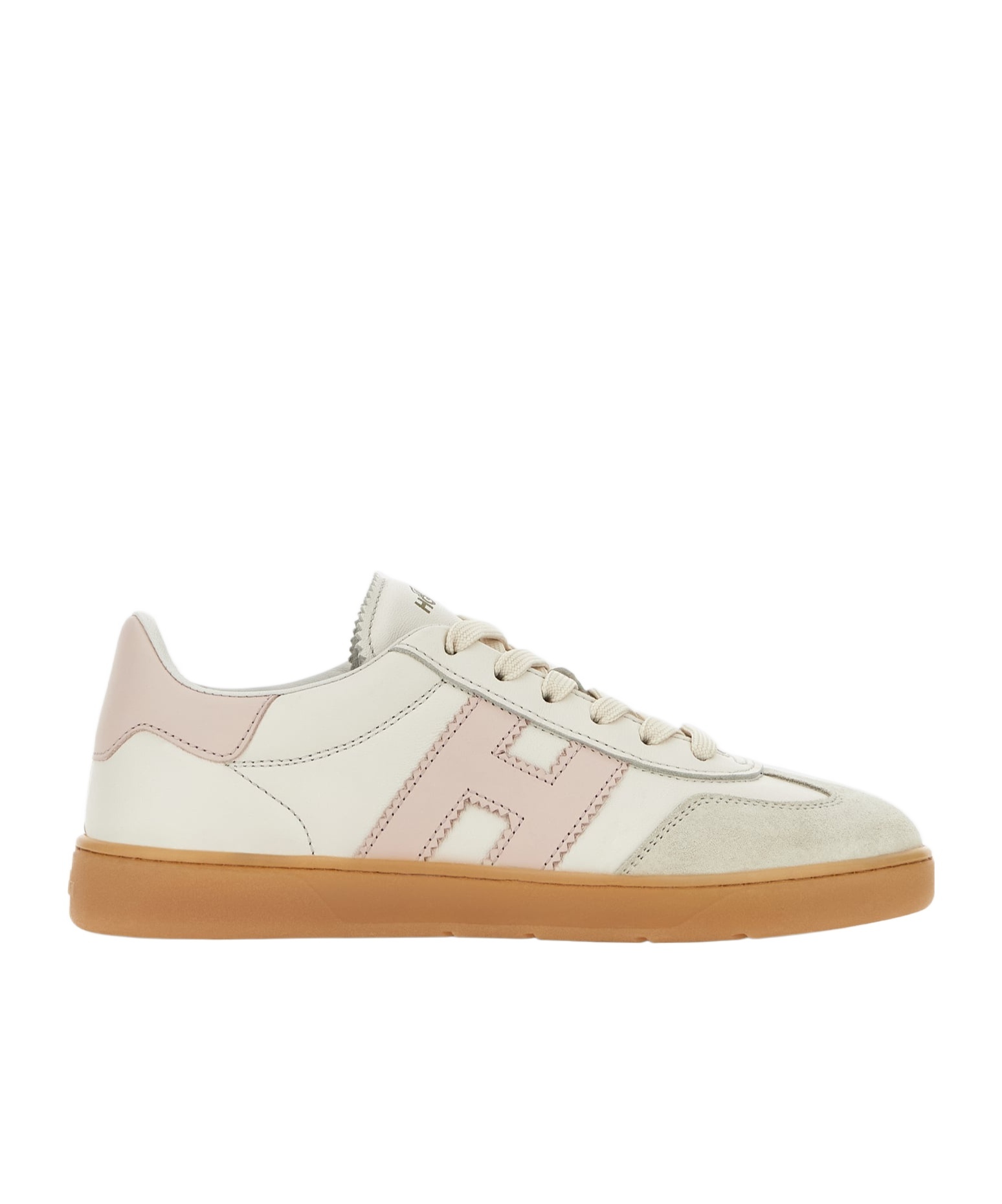 Hogan Cool Low-top Sneakers With Contrasting Suede And Leather In Nude