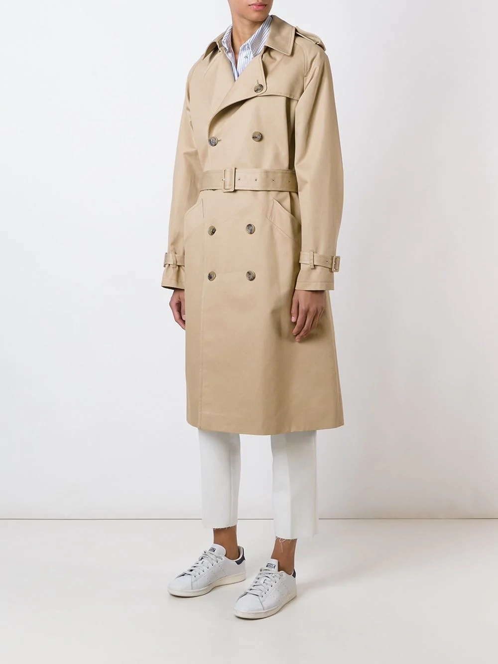 Apc Beige Greta Trench Coat In Nude