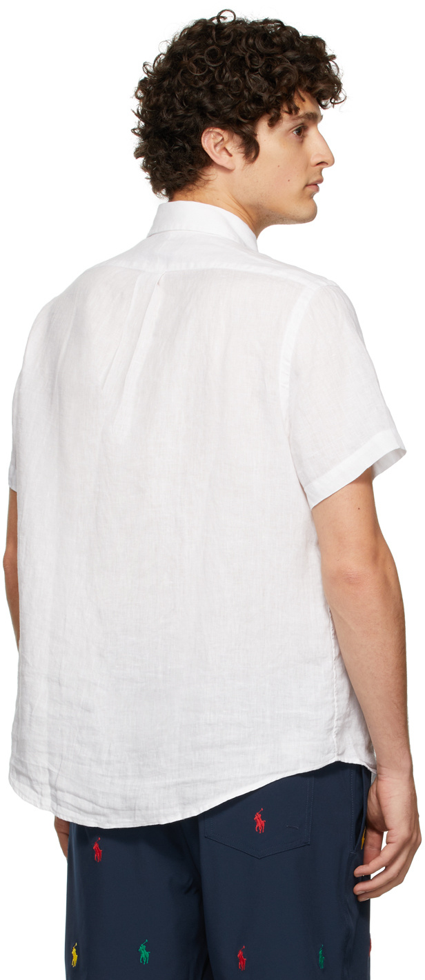 Polo Ralph Lauren Mens White Logo-embroidered Cotton-seersucker Shirt Xl In White