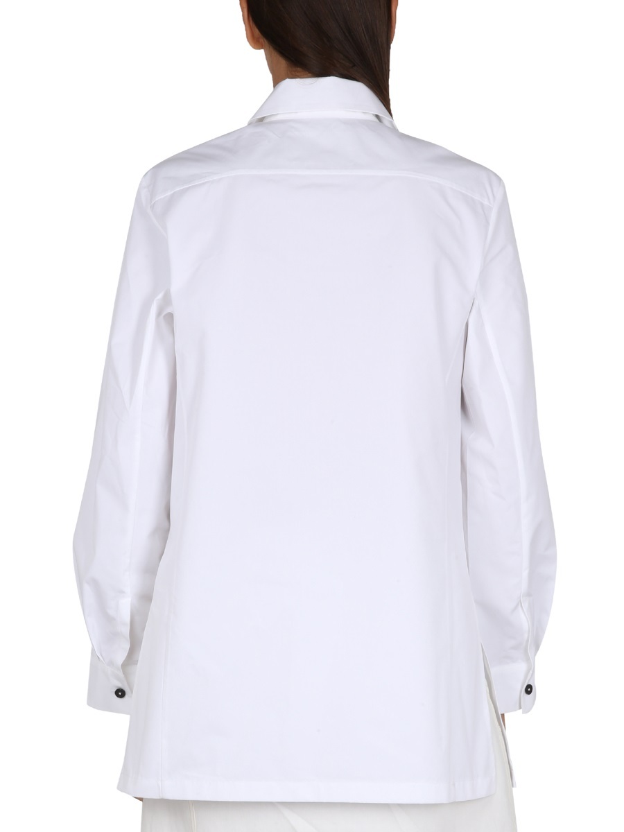 Jil Sander Long-sleeved Patch Pocket Shirt In White