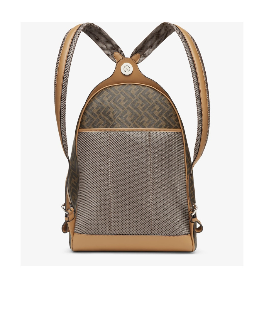 Fendi Chiodo Diagonal Ff-print Backpack In Brown